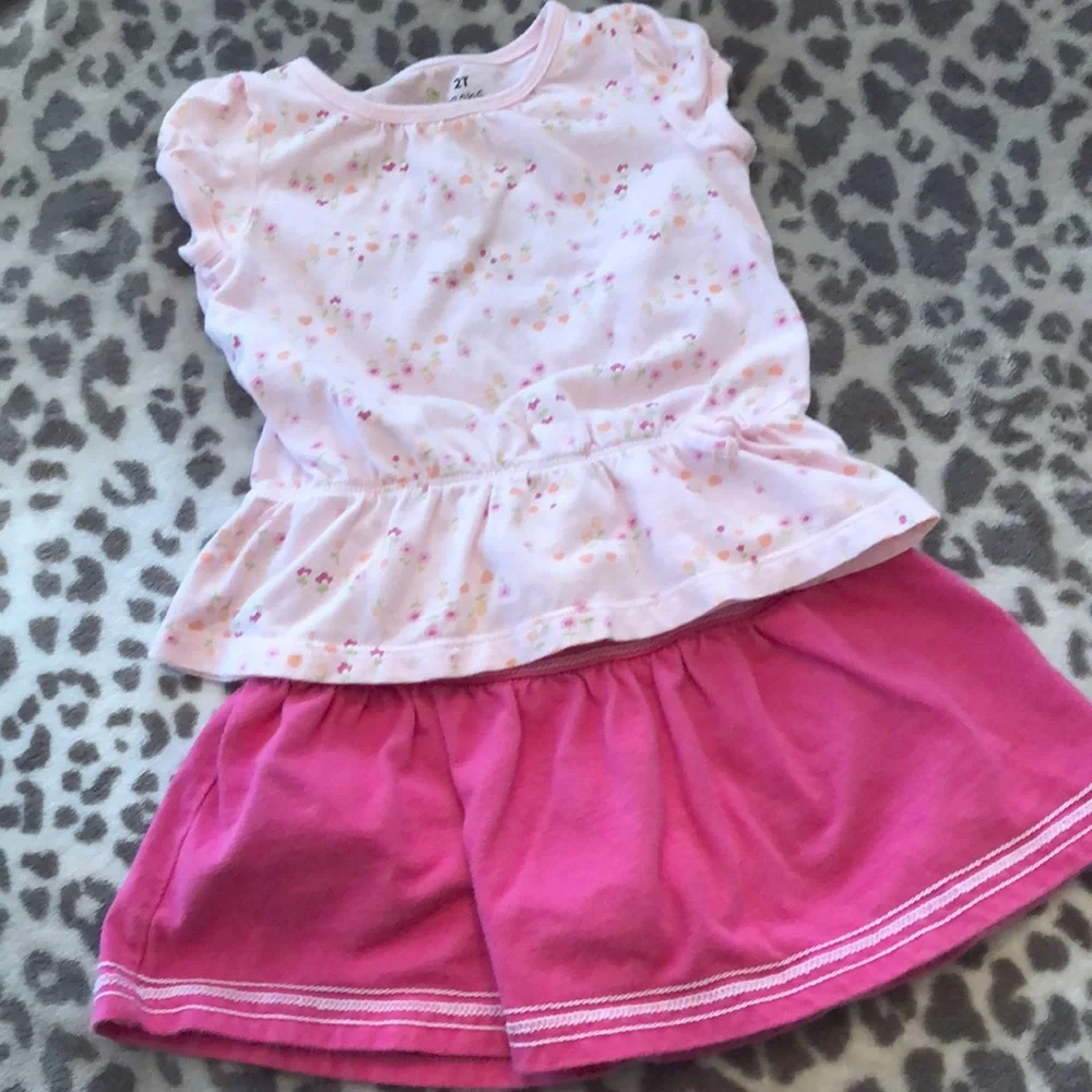 Carter’s & Jumping Beans Skirt and Top Outfit Pink 2T